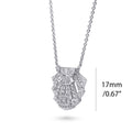 Front view of Art Deco CZ Pendant Necklace in Sterling Silver