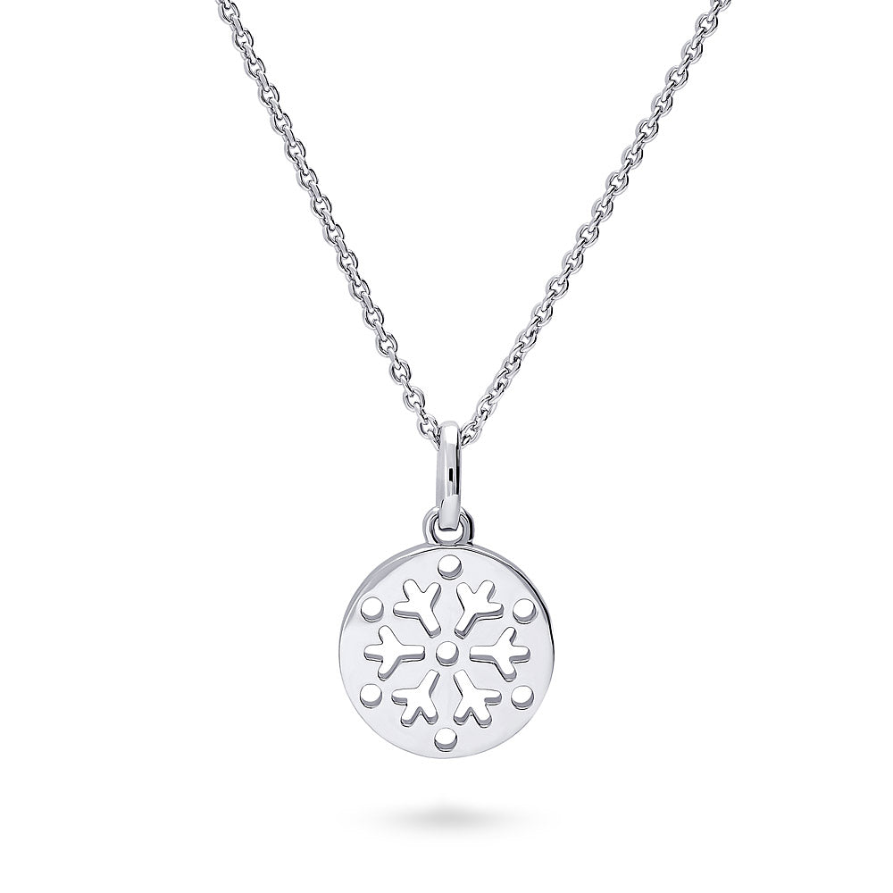 Snowflake Coin Necklace in Sterling Silver, 2 of 5