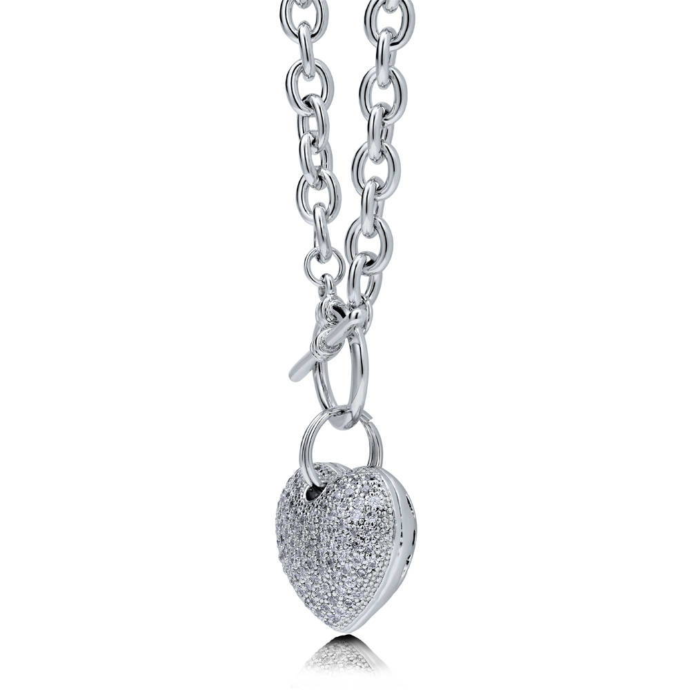 Front view of Heart Toggle Necklace, 7 of 16