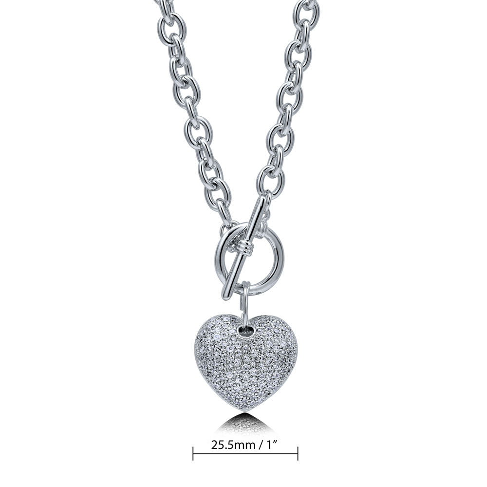 Angle view of Heart Toggle Necklace, 8 of 16