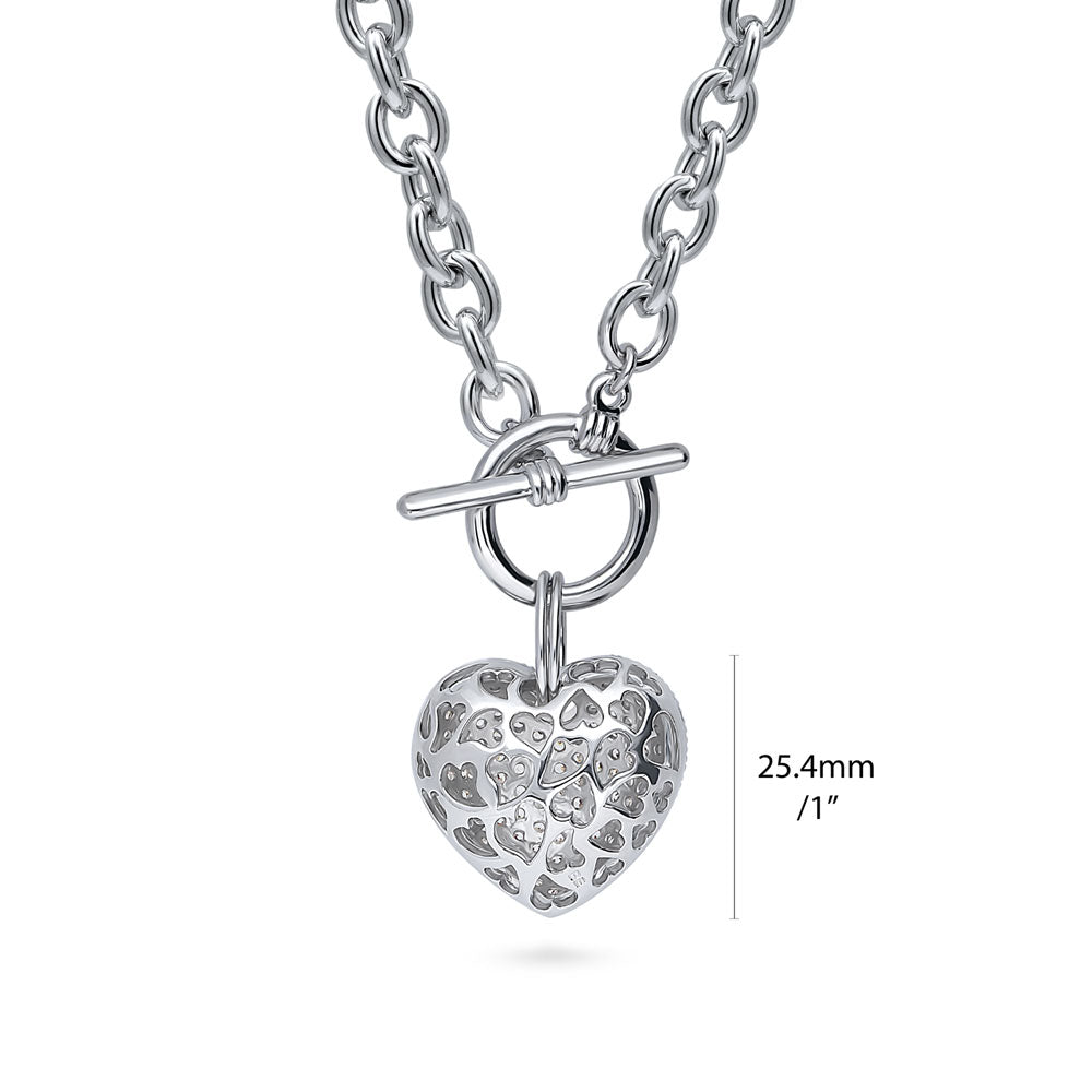 Side view of Heart Toggle Necklace, 10 of 16