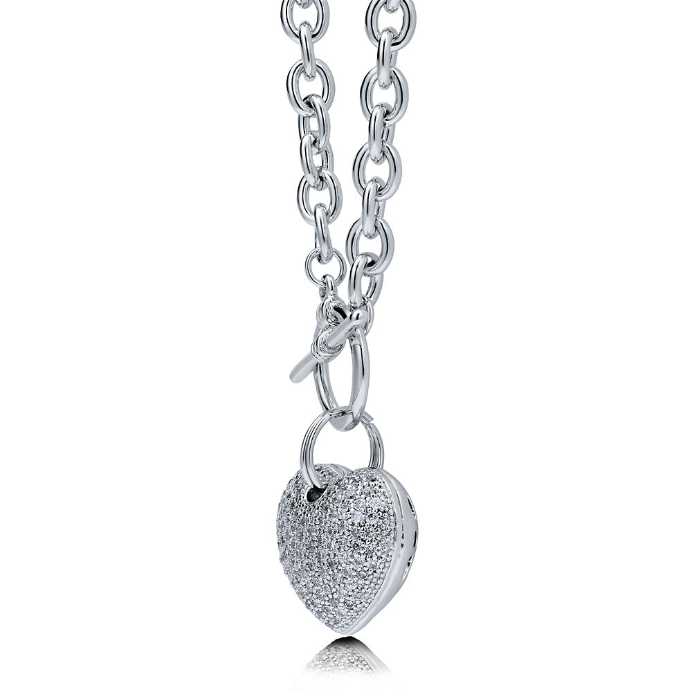 Front view of Heart Toggle Necklace, 11 of 16