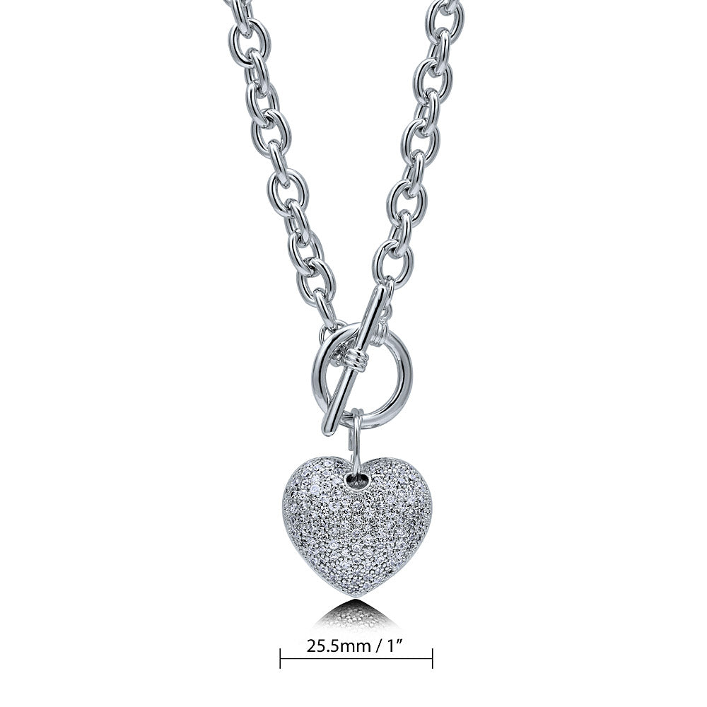 Angle view of Heart Toggle Necklace, 12 of 16