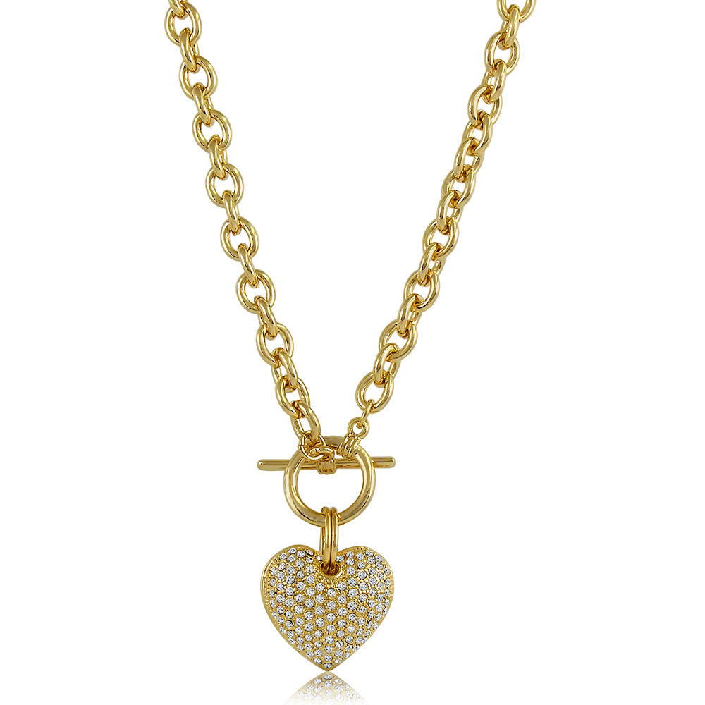 Front view of Heart Medium Toggle Necklace, 5 of 17