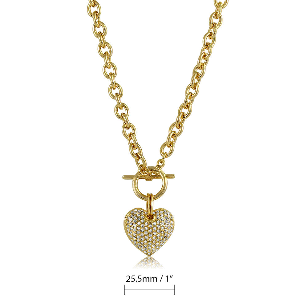 Angle view of Heart Medium Toggle Necklace, 8 of 17