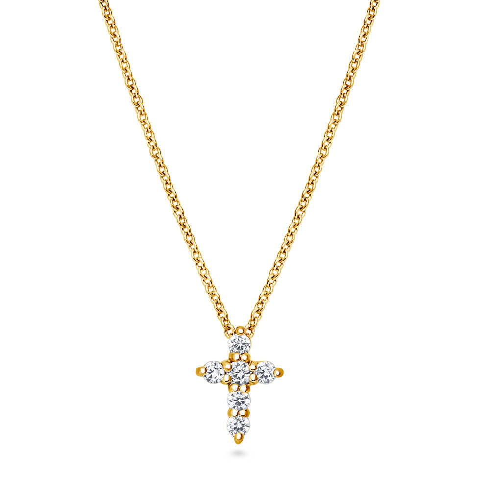 Cross CZ Pendant Necklace in Sterling Silver, 1 of 12