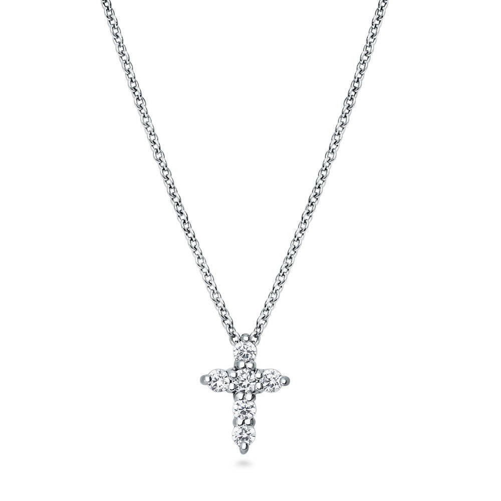 Cross CZ Pendant Necklace in Sterling Silver, 3 of 12