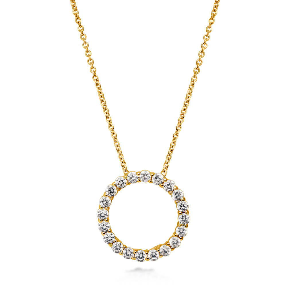 Open Circle CZ Necklace in Sterling Silver, 4 of 15