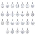 Front view of Initial Letter CZ Necklace in Sterling Silver