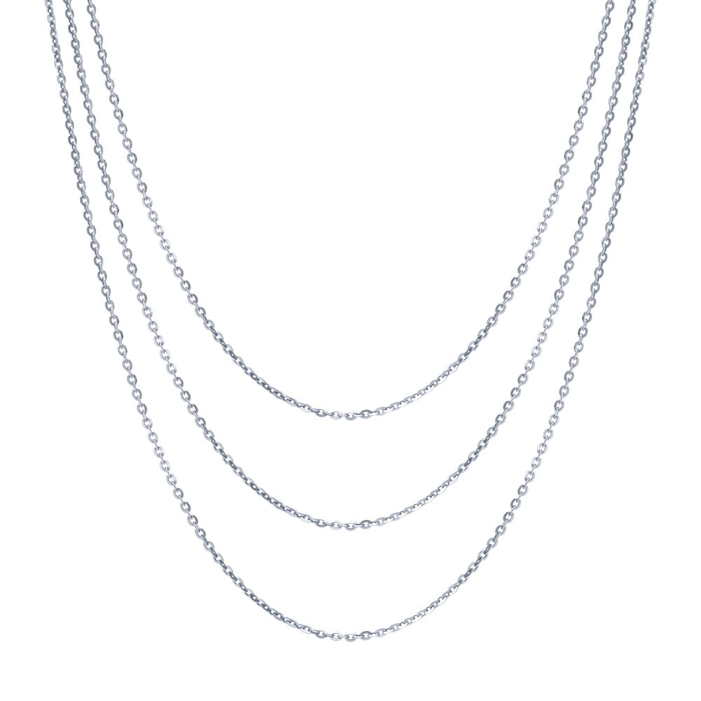 Italian Rolo Chain Necklace in Sterling Silver, 3 Piece, 4 of 20