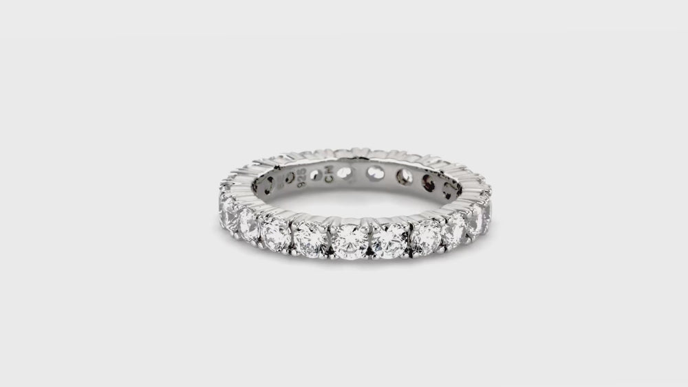 CZ Eternity Ring Set in Sterling Silver, 3 of 13