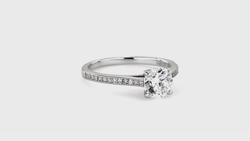 Solitaire 1ct CZ Ring in Sterling Silver, 3 of 10