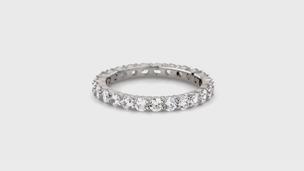 Pave CZ Eternity Ring in Sterling Silver, 7 of 9