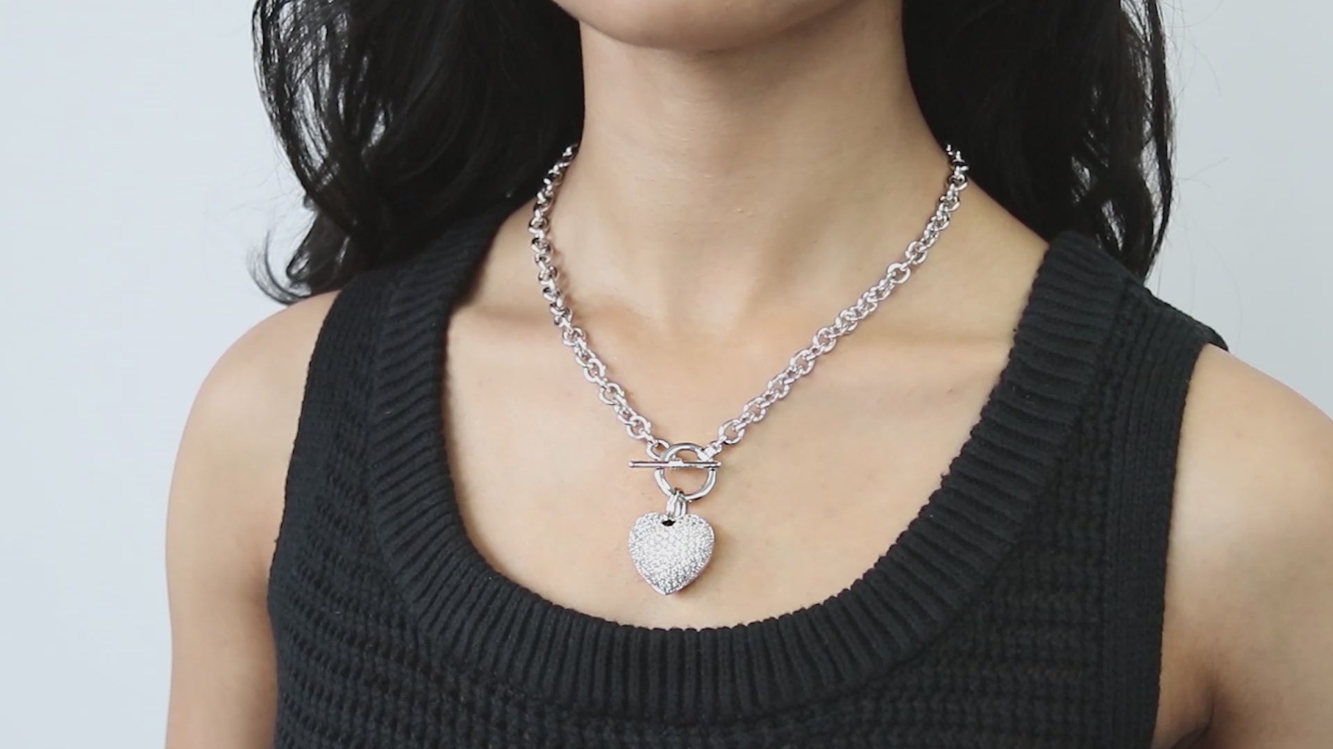 Best Christmas Gift Silver Heart Flower Locket Pendant Necklace