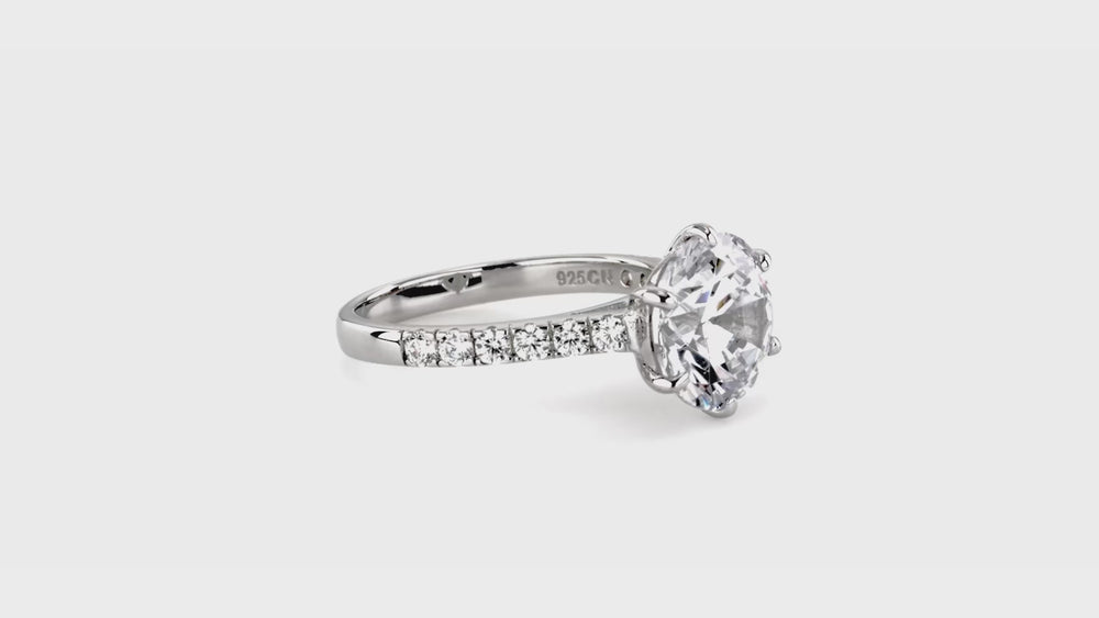 Solitaire 3.8ct CZ Ring Set in Sterling Silver, 7 of 18