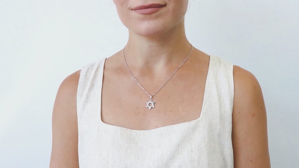 Star of David Necklace and Earrings in Sterling Silver, 7 of 15