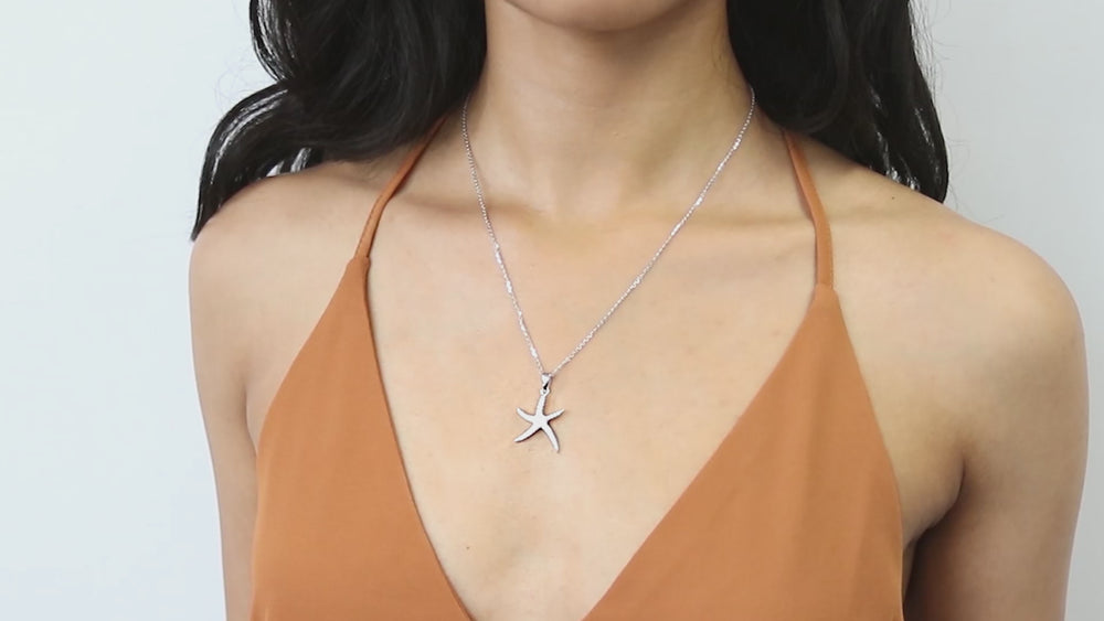 Starfish CZ Necklace and Earrings in Sterling Silver, 3 of 9