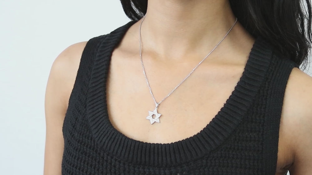 Star of David CZ Necklace in Sterling Silver, 3 of 8