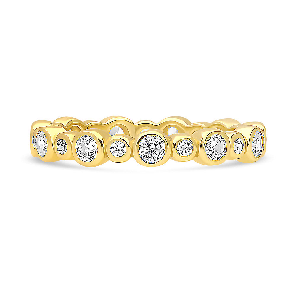 Bubble Bezel CZ Eternity Ring in Gold Flashed Sterling Silver, 1 of 4