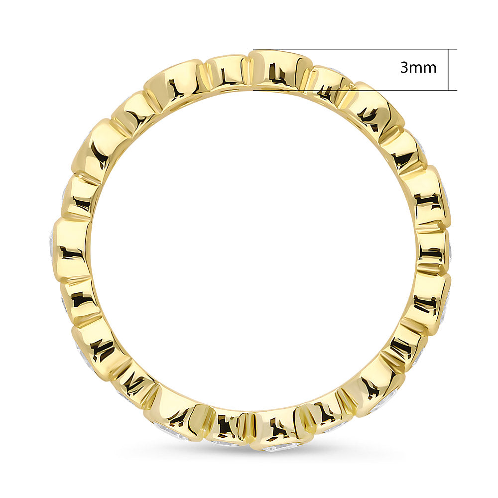 Angle view of Bubble Bezel CZ Eternity Ring in Gold Flashed Sterling Silver, 3 of 4