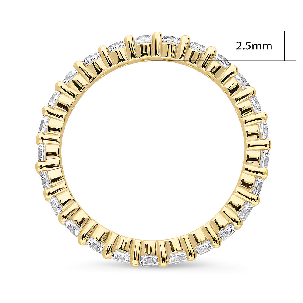 Angle view of Pave CZ Eternity Ring in Gold Flashed Sterling Silver, 4 of 5