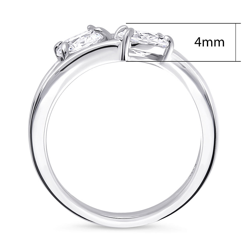 Alternate view of 2-Stone CZ Split Shank Ring in Sterling Silver, 4 of 6