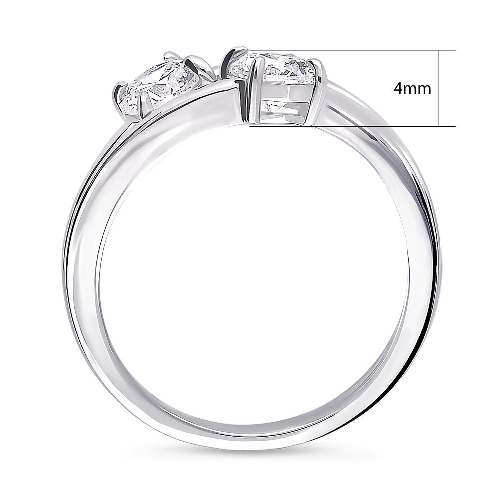 Alternate view of 2-Stone CZ Split Shank Ring in Sterling Silver, 4 of 6