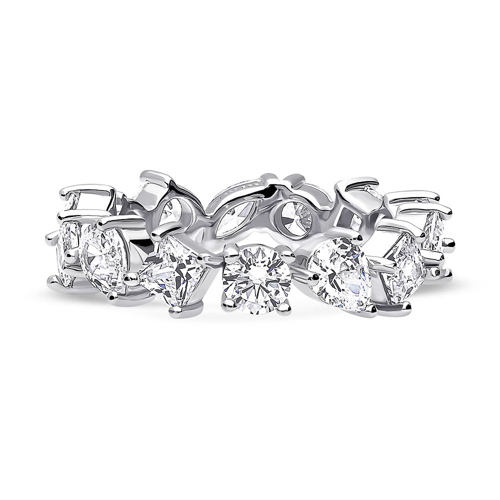 Cluster CZ Eternity Ring in Sterling Silver, 1 of 5