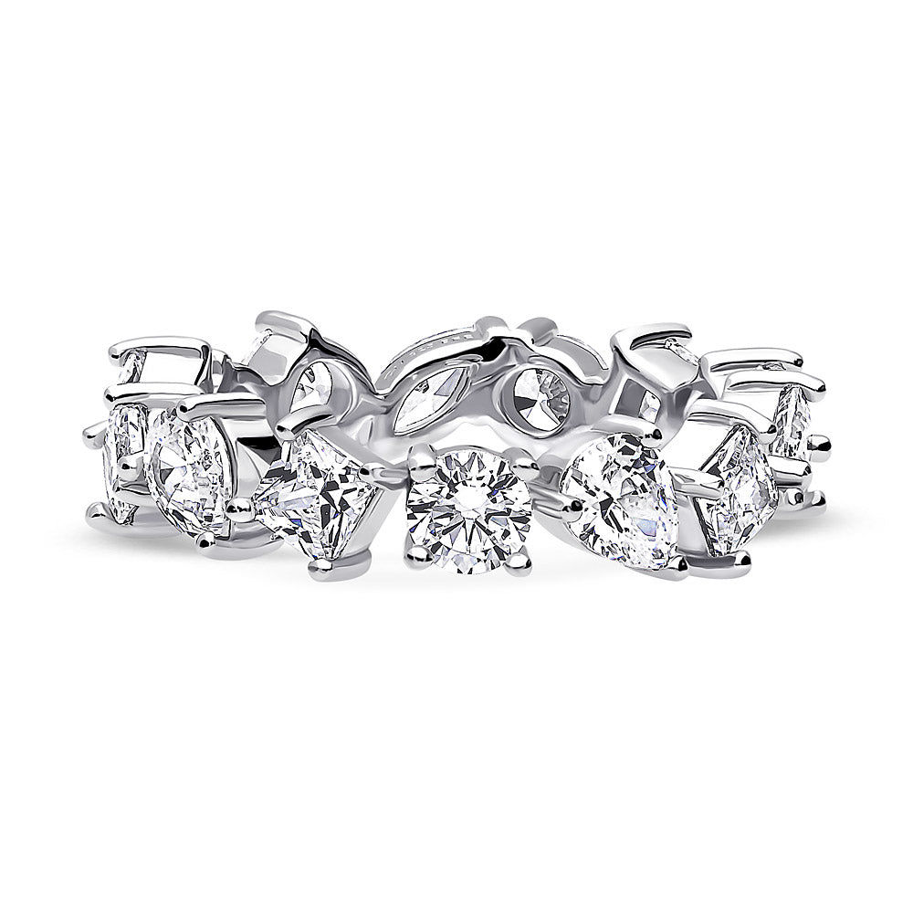 Cluster CZ Eternity Ring in Sterling Silver, 1 of 5