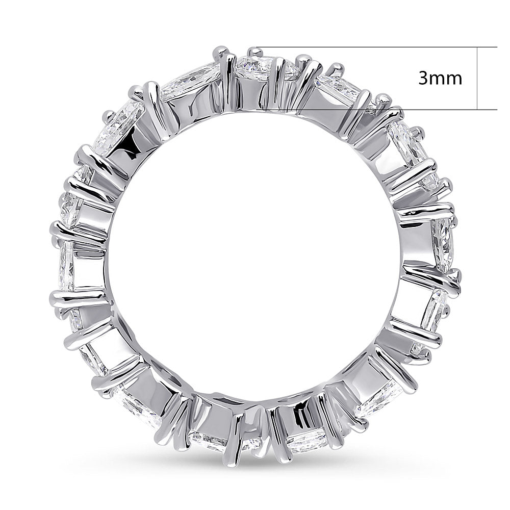 Angle view of Cluster CZ Eternity Ring in Sterling Silver, 4 of 5