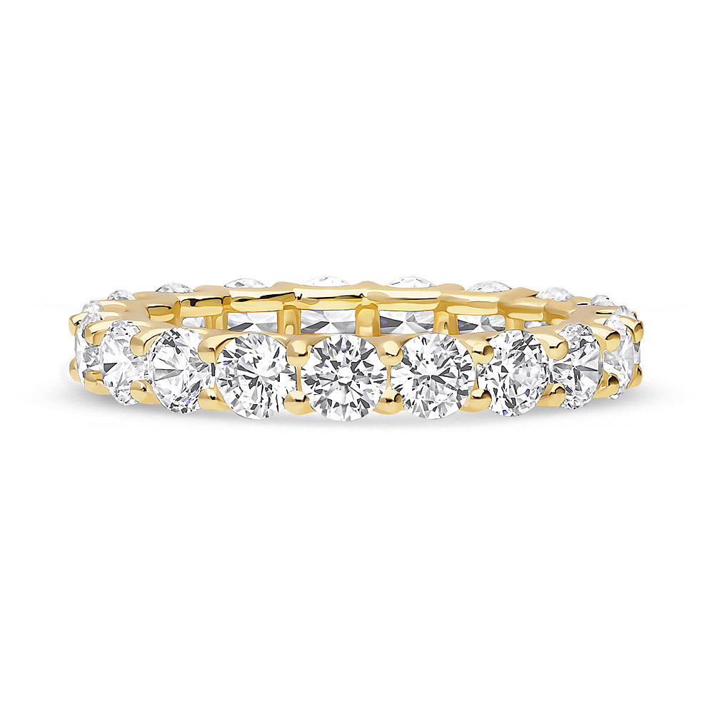 Pave CZ Eternity Ring in Gold Flashed Sterling Silver, 1 of 4