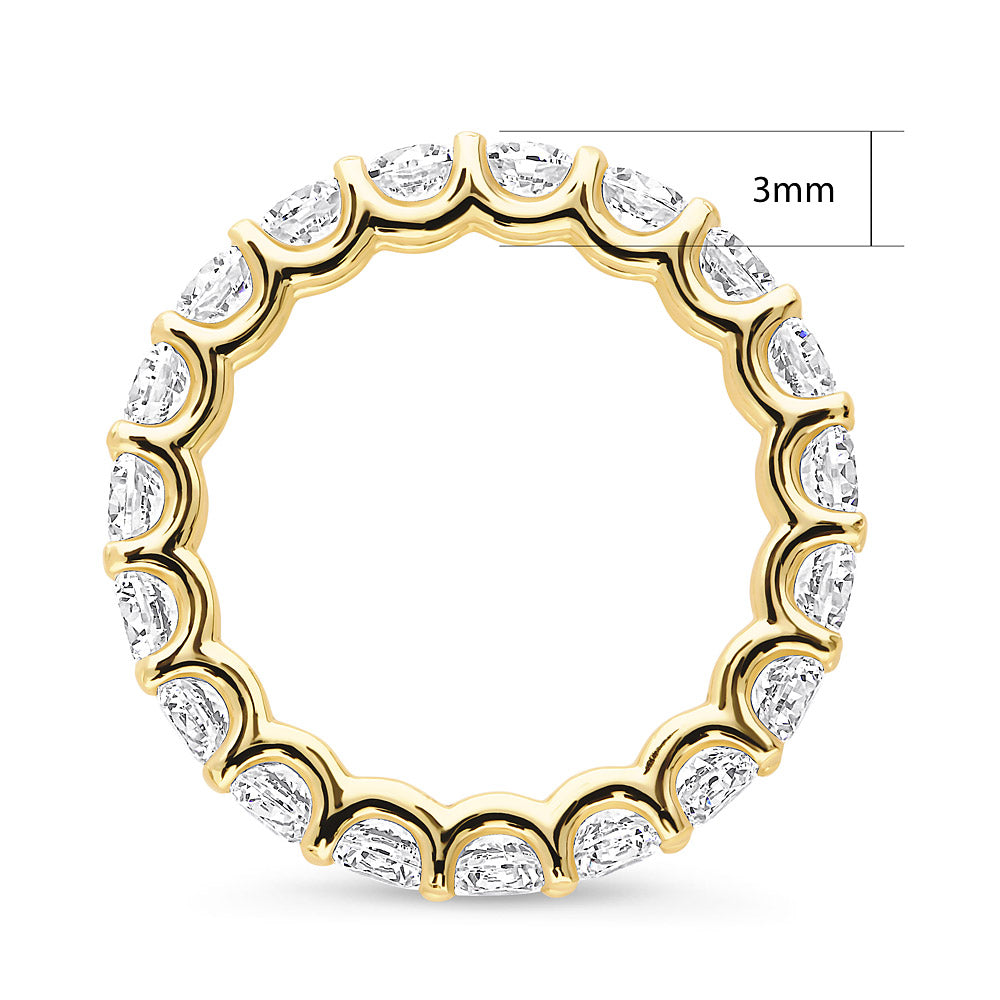 Angle view of Pave CZ Eternity Ring in Gold Flashed Sterling Silver, 3 of 4