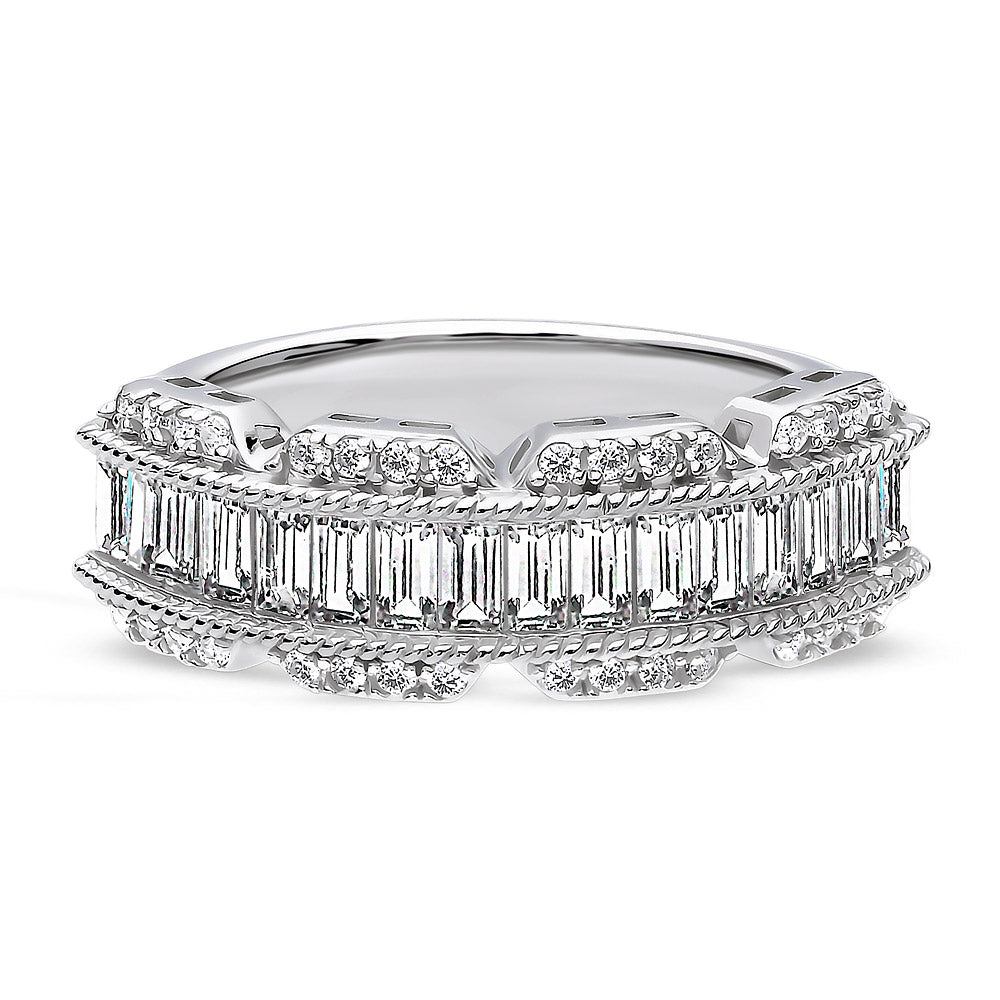 Art Deco CZ Stackable Band in Sterling Silver, 1 of 7