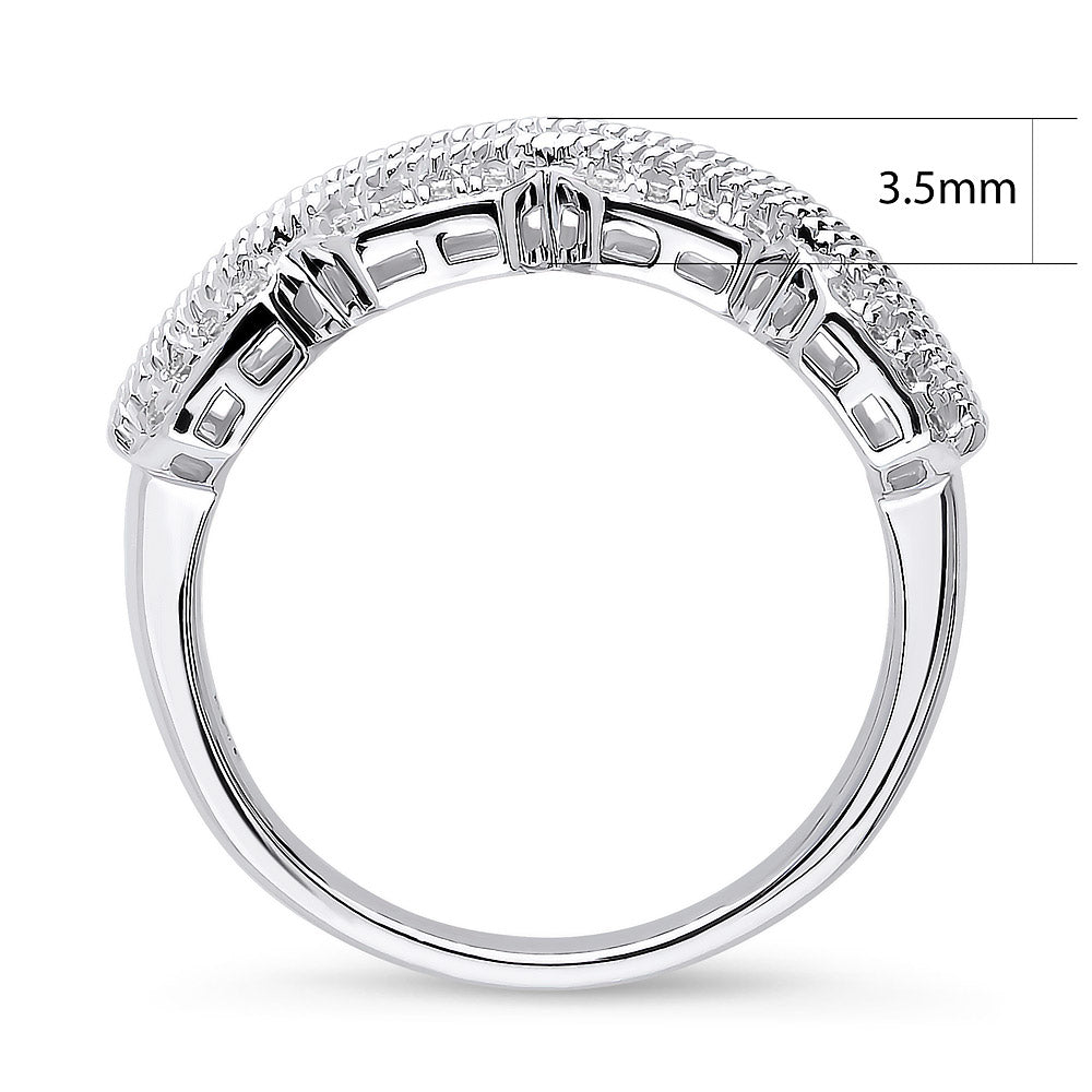 Alternate view of Art Deco CZ Stackable Band in Sterling Silver, 6 of 7