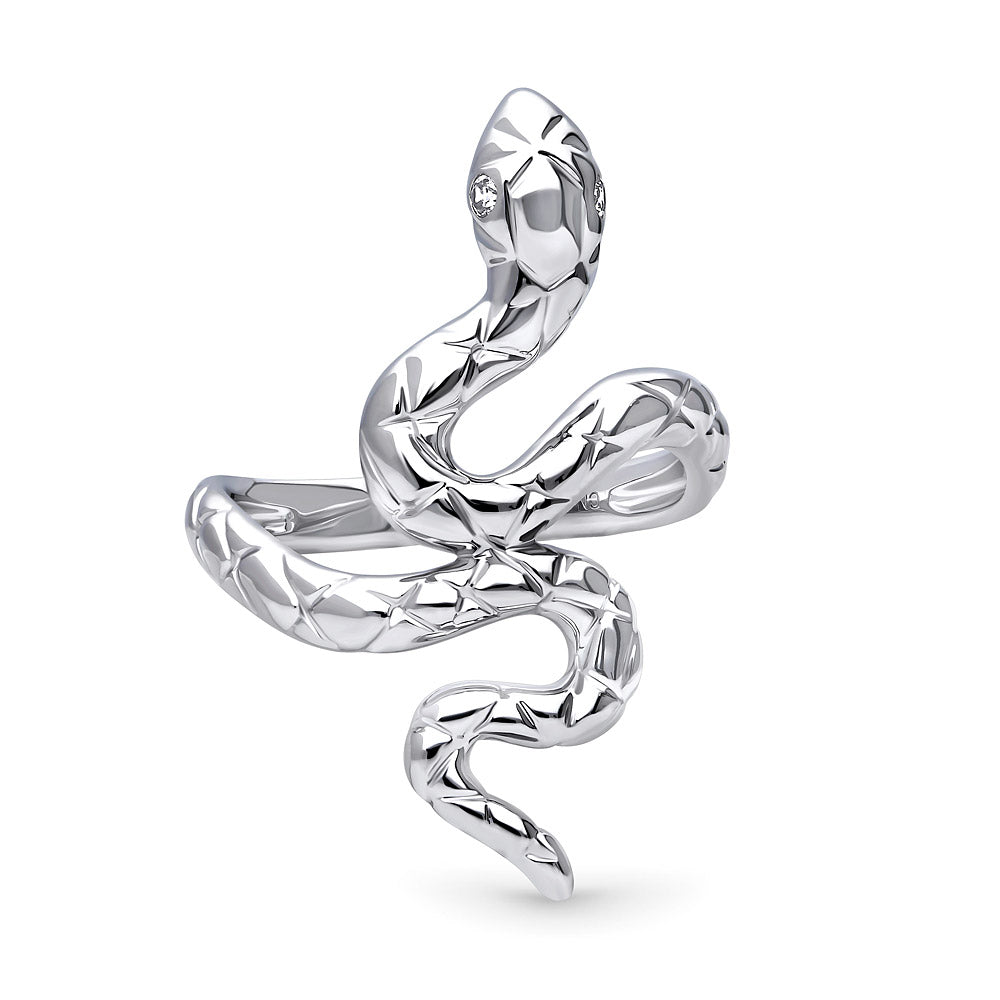 Snake CZ Ring in Sterling Silver, 1 of 6