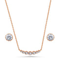 Graduated Solitaire Crown Set CZ Set in Sterling Silver, Rose Gold Flashed