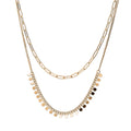 Paperclip Link Chain Necklace, 2 Piece, Rose Gold Flashed