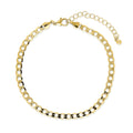 Curb Chain Anklet Ankle Bracelet in Base Metal, Gold-Tone