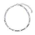 Figaro Chain Anklet Ankle Bracelet in Base Metal, Silver-Tone