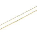 Front view of Double Strand Bead Chain Anklet Ankle Bracelet in Base Metal, Gold-Tone