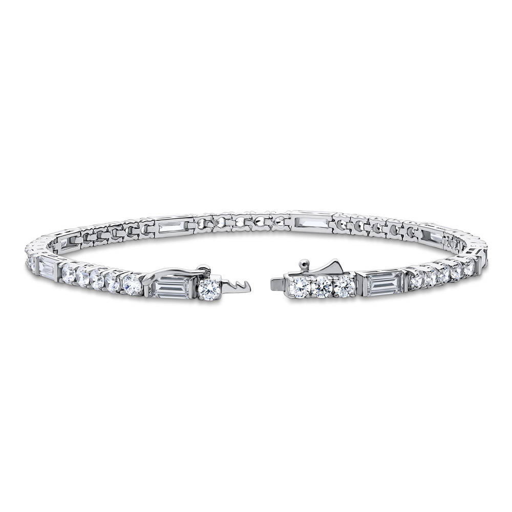 Front view of Art Deco CZ Tennis Bracelet in Sterling Silver, 3 of 5