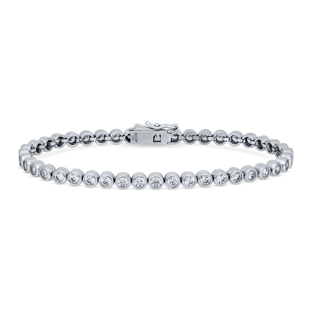 Bubble Bezel CZ Tennis Bracelet in Sterling Silver, 1 of 7