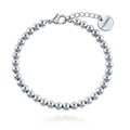 Bead Bead Bracelet, Rhodium Plated