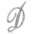 Initial Letter Pin in Silver-Tone, D