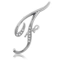 Initial Letter Pin in Silver-Tone, F