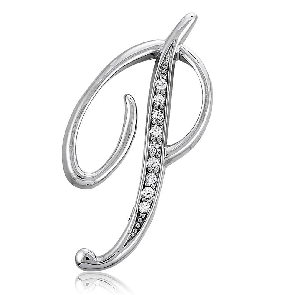 Silver-Tone Initial Letter Pin #BR082 – BERRICLE