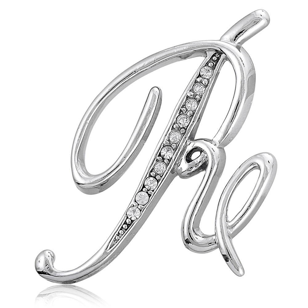 Silver-Tone Initial Letter Pin #BR082 – BERRICLE