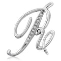 Initial Letter Pin in Silver-Tone, R