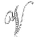 Initial Letter Pin in Silver-Tone, V