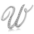 Initial Letter Pin in Silver-Tone, W